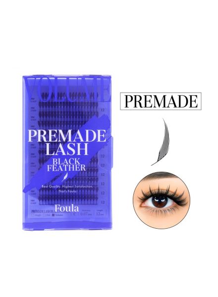 Pre-made Lashes Black Feather Type A