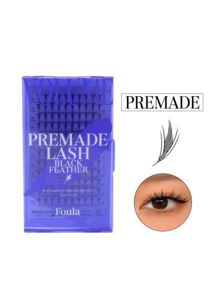 Pre-made Lashes Black Feather Type B